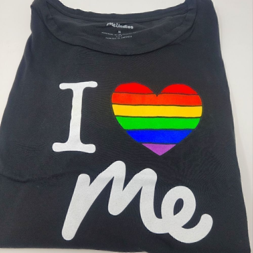 MeUndies Black I heart me Modal/Cotton Blend T-Shirt Medium